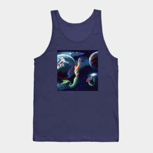 Mermaids swimming through space pixel art Tank Top